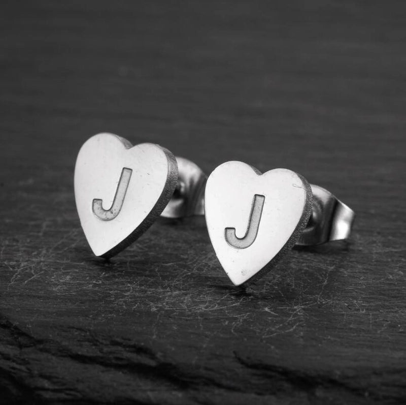 1 Pair Fashion Letter Heart Shape Plating 304 Stainless Steel 18K Gold Plated Ear Studs