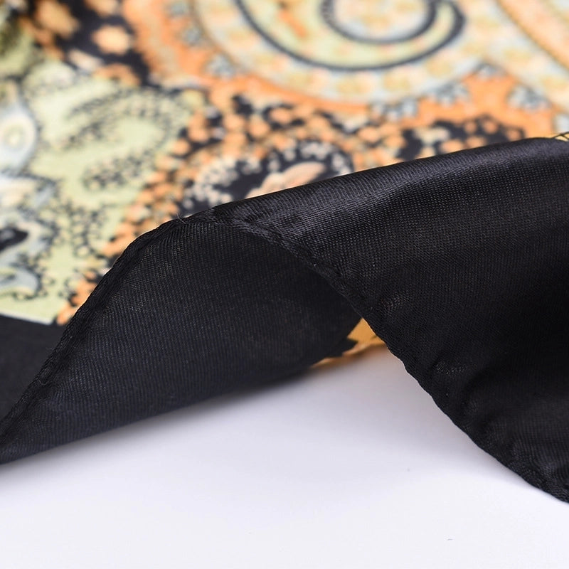 Women's Fashion Flower Satin Printing Silk Scarves