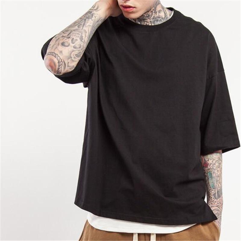Solid Drop Shoulder Oversized Tee
