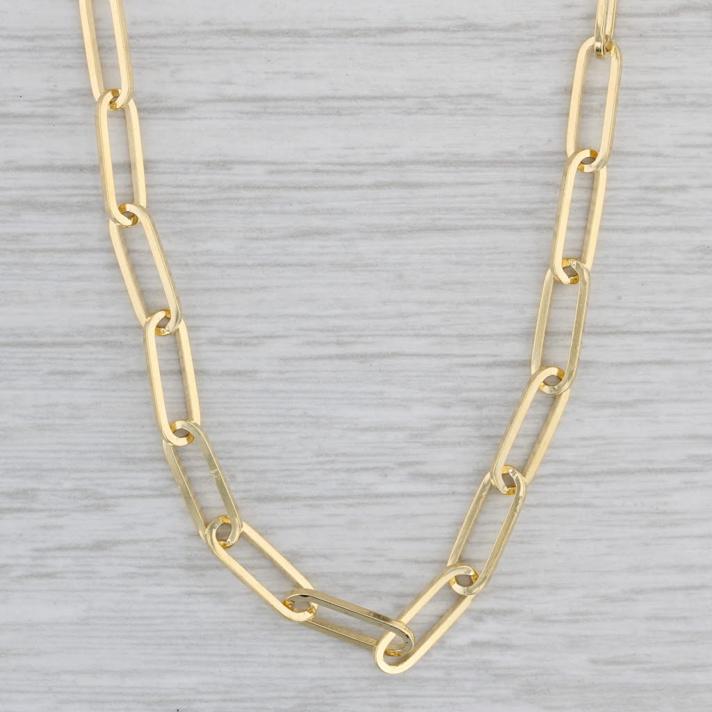 New Paperclip Chain Necklace 14k Yellow Gold 20 4.1mm