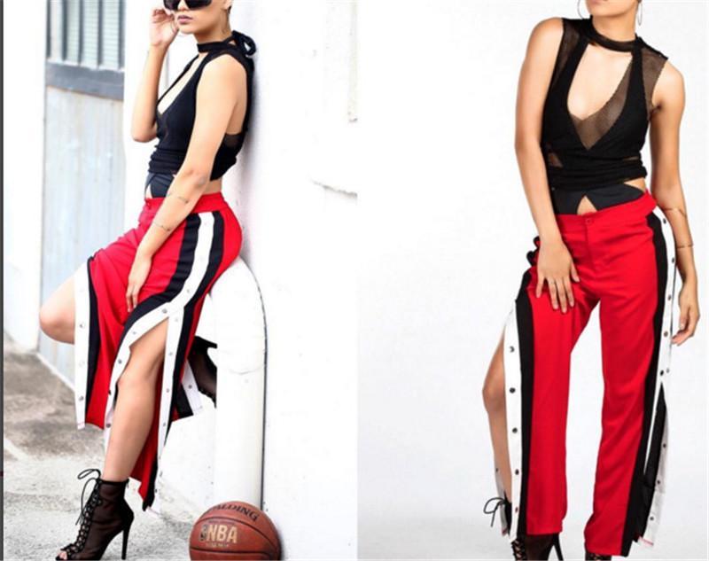 Side Stripe Buttoned Trousers