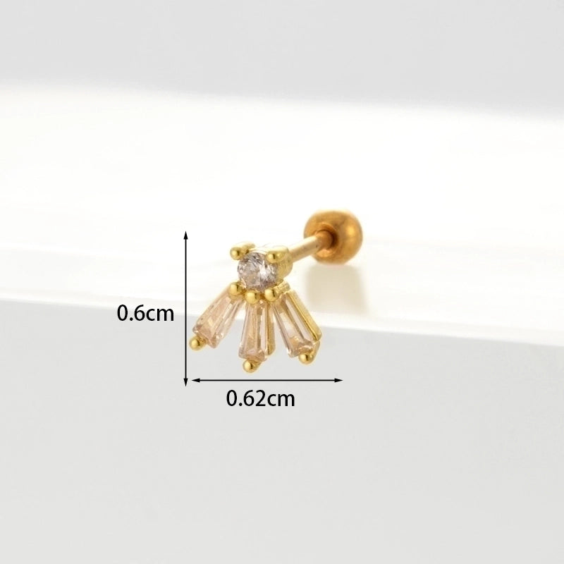 Ear Cartilage Rings & Studs Geometric Copper Plating Artificial Gemstones