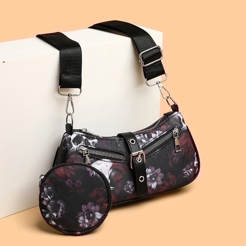 Halloween Women's Medium Skull Streetwear Pillow Shape Zipper Bag Sets Crossbody Bag