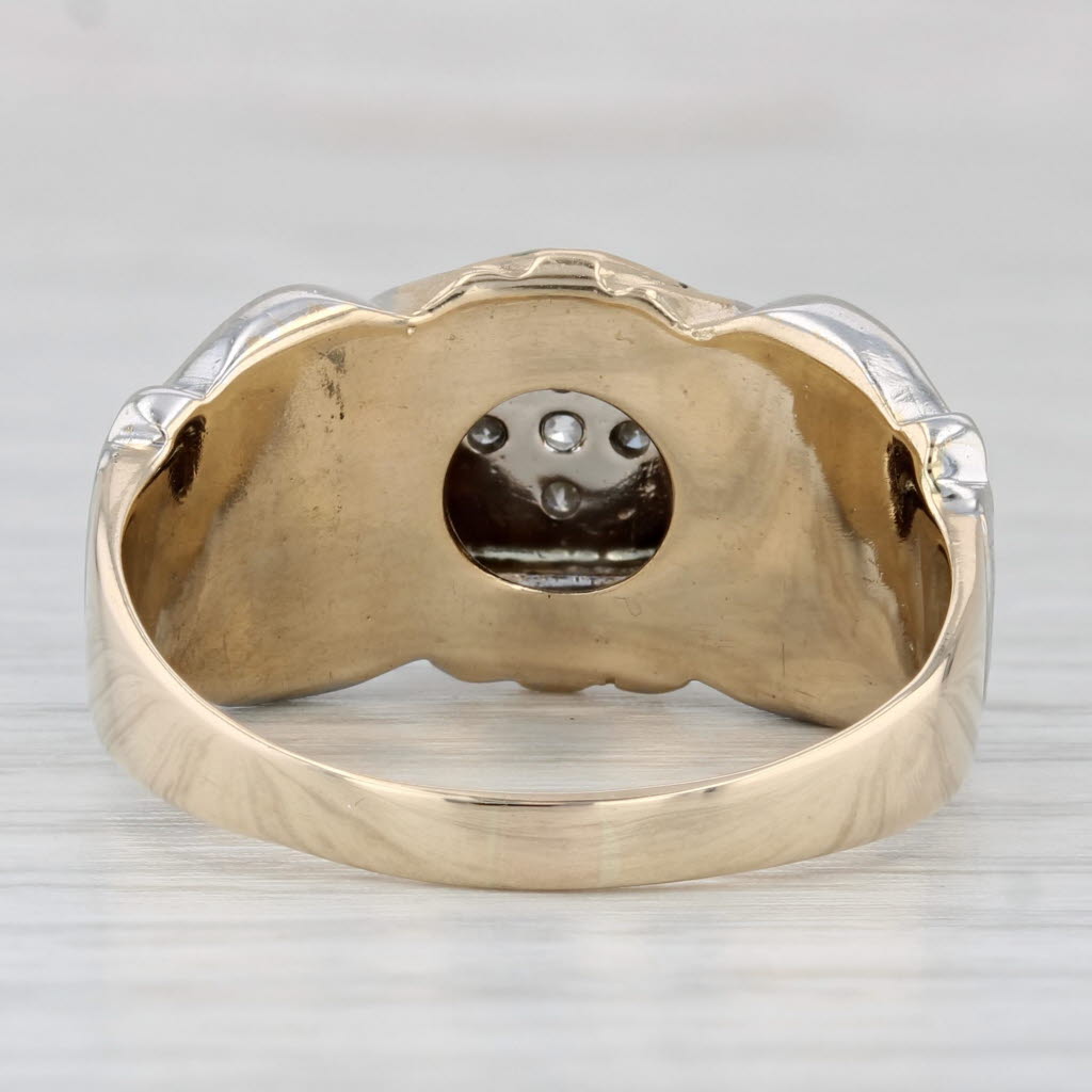 Masonic Signet Ring Diamond 14k Gold Size 12 Shriners Blue Lodge Plumb Trowel