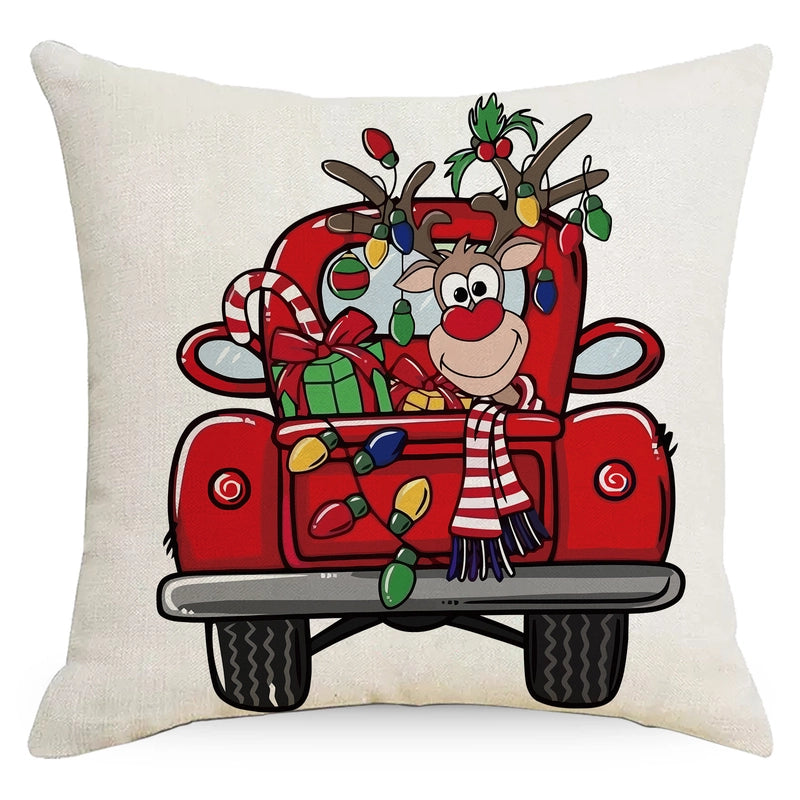 Fashion Christmas Tree Christmas Socks Letter Linen Pillow Cases