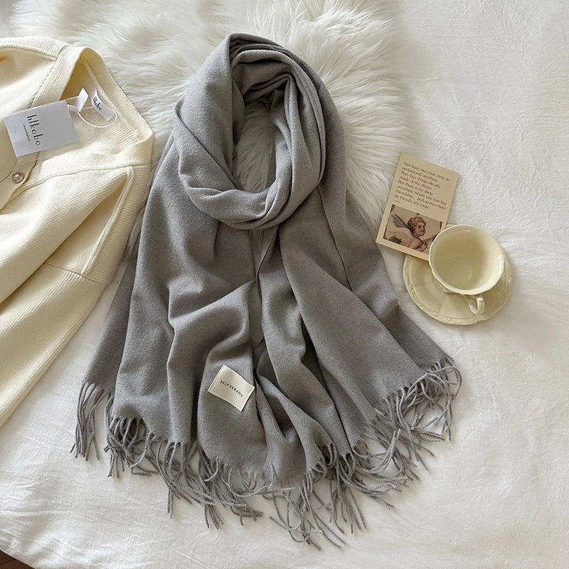 Unisex Streetwear Solid Color Imitation Cashmere Scarf