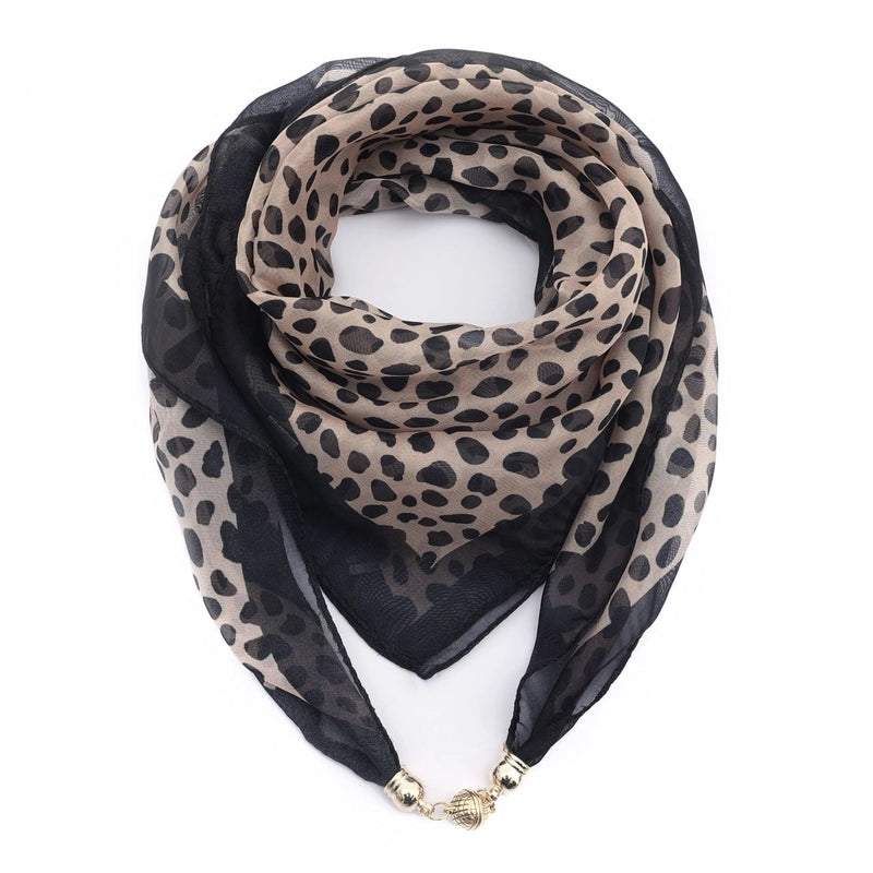 Women's Classic Style Splicing Polka Dots Flower Polyester Printing Silk Scarf