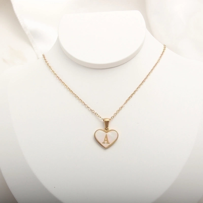Casual Letter 304 Stainless Steel Shell Shell 18K Gold Plated Plating Inlay Pendant Necklace