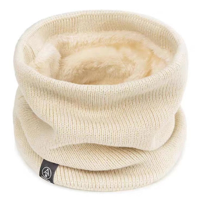 Winter Scarf Unisex Fleece-lined Thickened Scarf Warm Neck Set Riding Mask Wool Pullover Knitted Scarf
