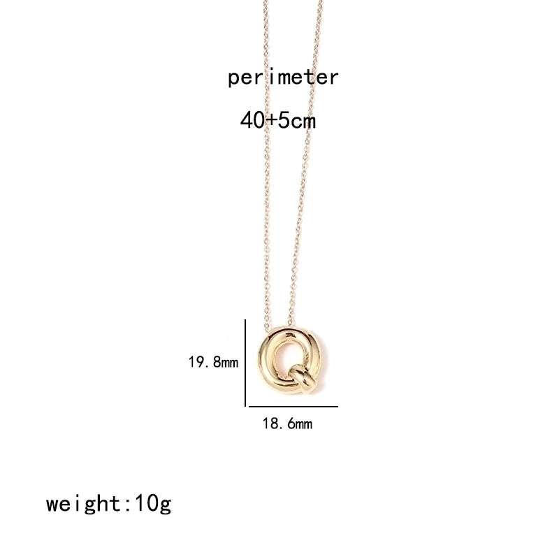 IG Style Minimalist Letter Stainless Steel Copper Polishing Plating Pendant Necklace
