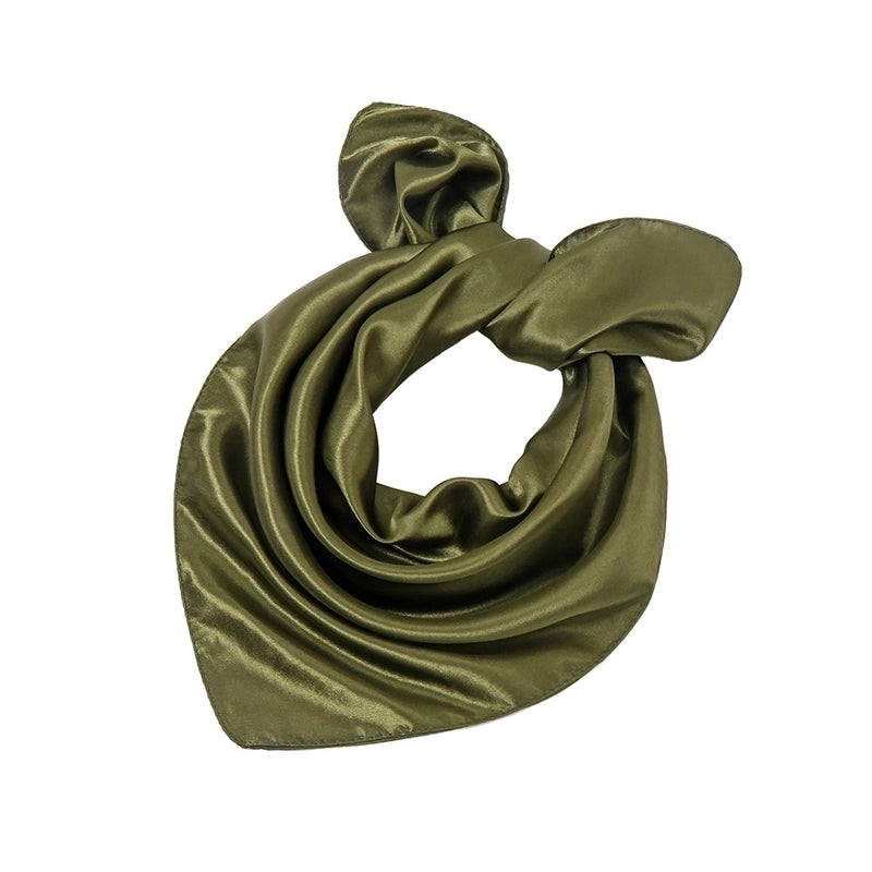 Women's Fashion Solid Color Satin Sewing Silk Scarves