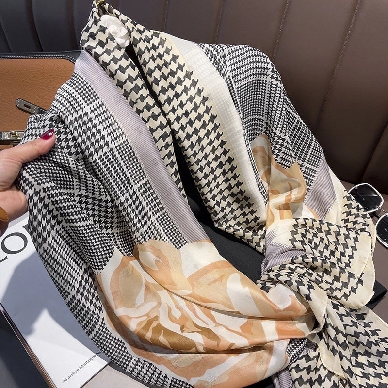 Thin Section Imitation Silk Shawl