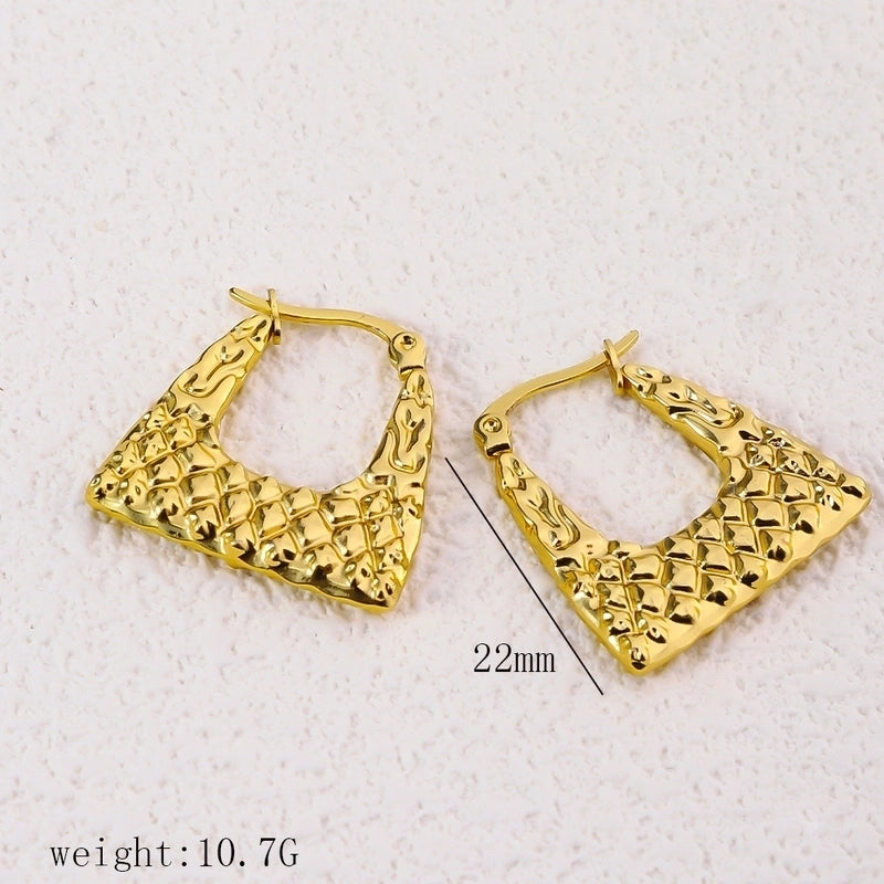 12 Pieces Minimalist Commute Geometric Heart Shape Plating Titanium Steel Drop Earrings Earrings Ear Studs