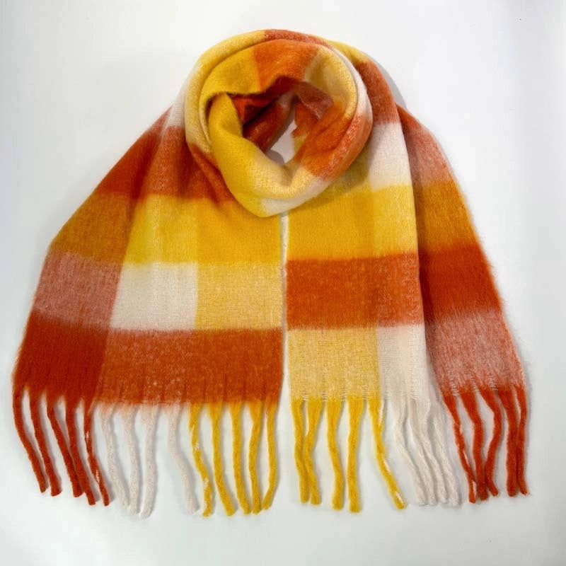 Women's Vacation Minimalist Multicolor Polyester Tassel Scarf
