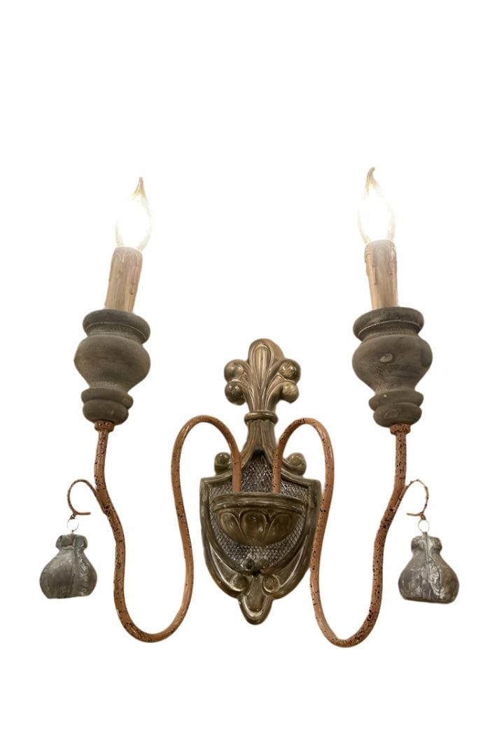Rustic Dual Arm Wall Sconce