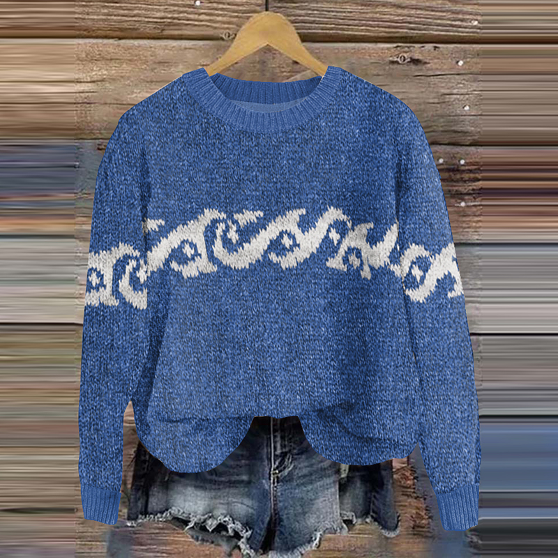 Vintage Surf Knit Island Jacquard Comfy Sweater