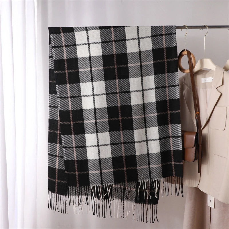 Women's Elegant Classic Style Color Block Polyester Printing Scarf