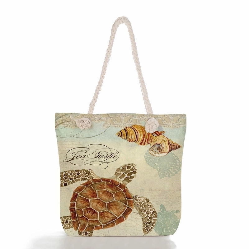 Women's Classic Style Tropical Canvas Shopping Bags