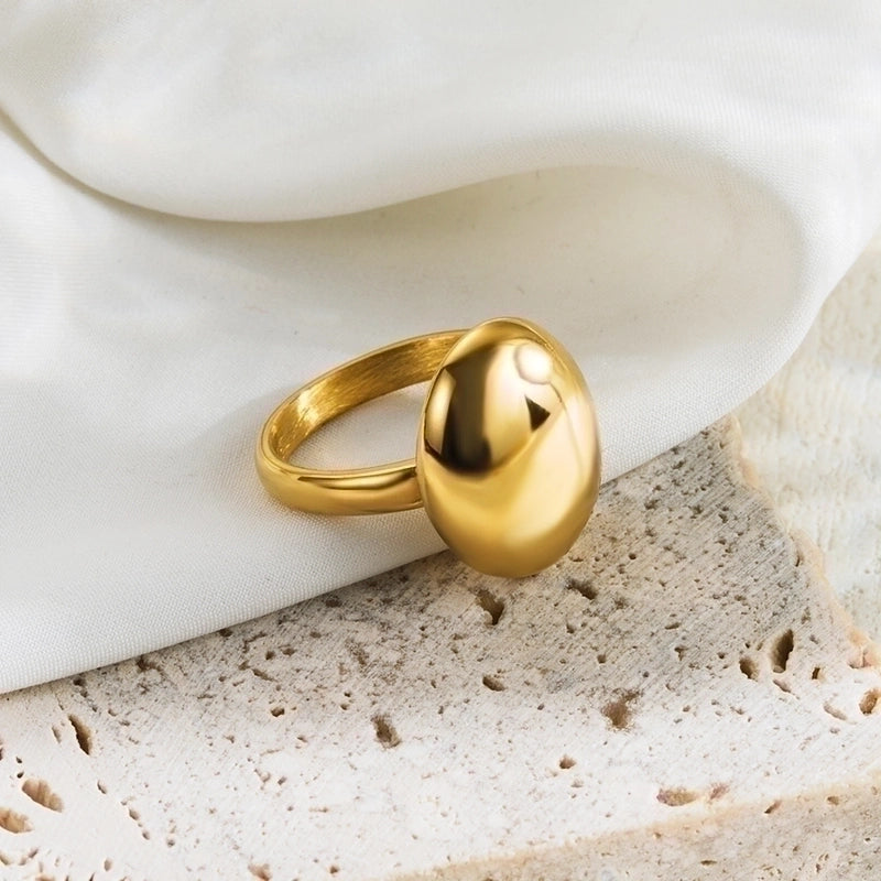 2 Pieces IG Style Minimalist Geometric 304 Stainless Steel 18K Gold Plated Plating Stainless Steel Rings