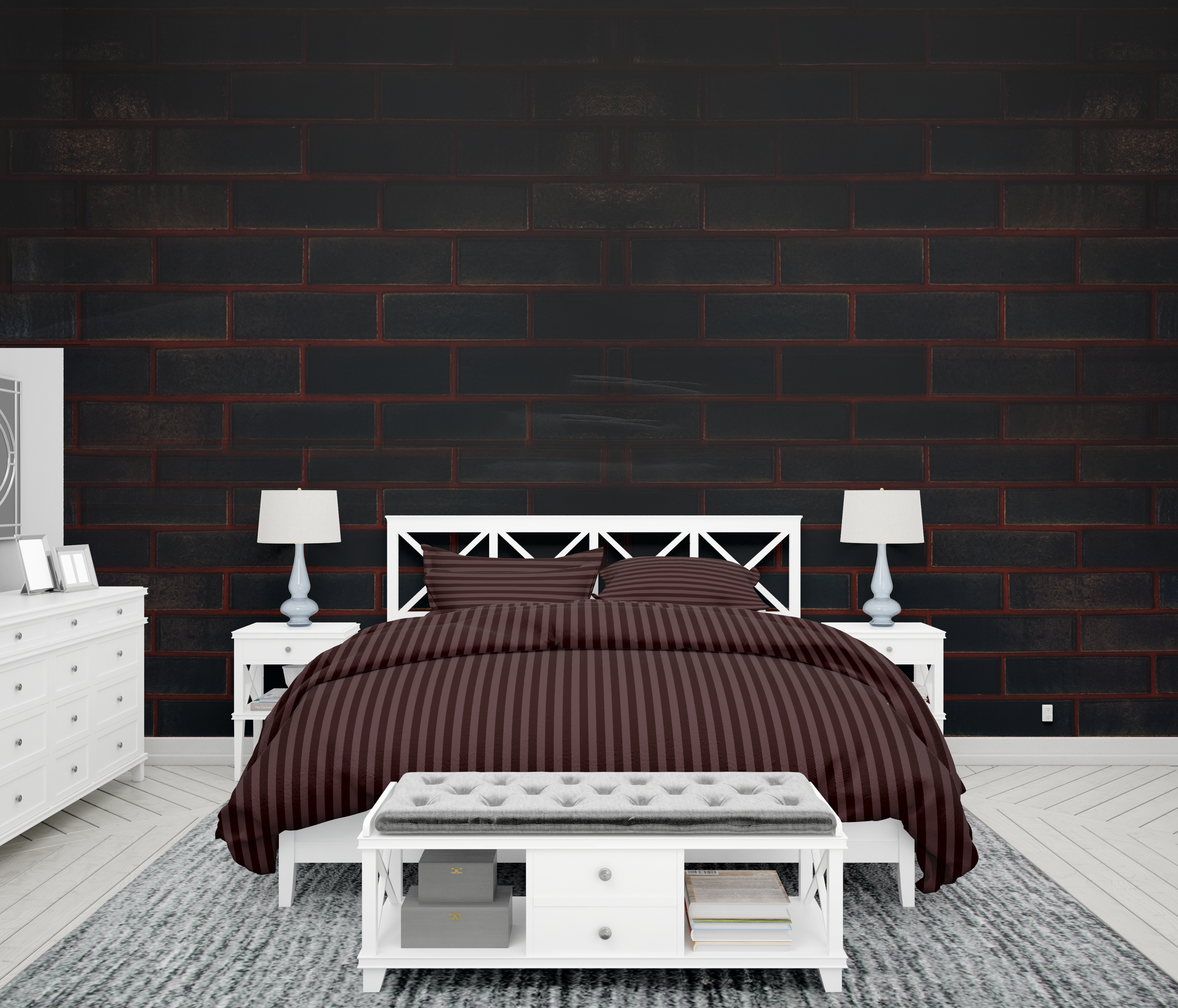 Brown Stripe-Bed Sheet Set