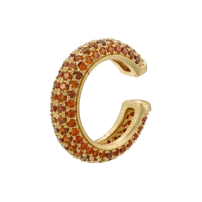 1 Piece Minimalist C Shape Plating Inlay Copper Zircon Gold Plated Earrings