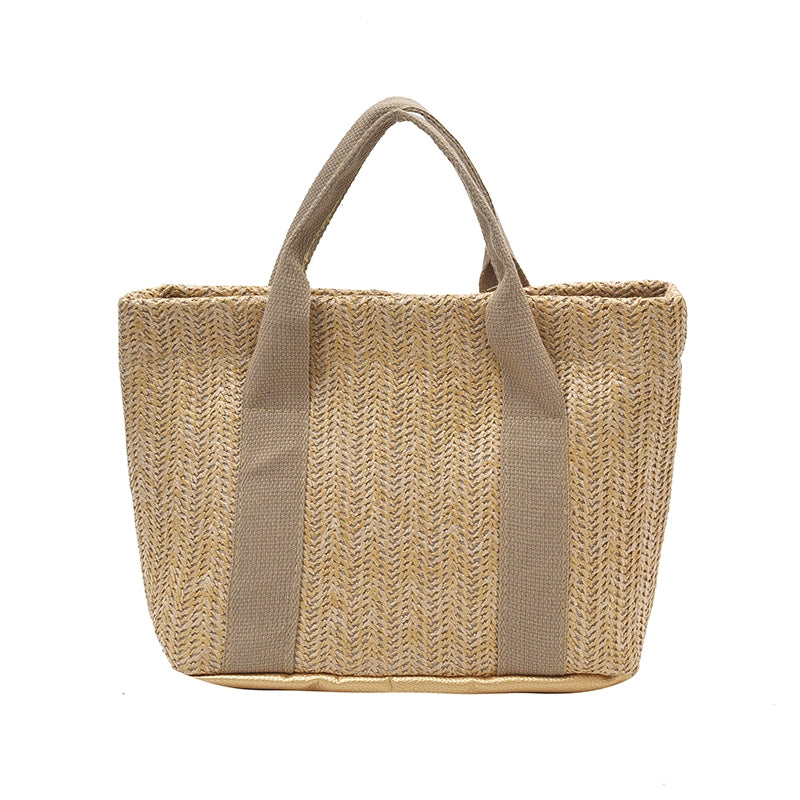 Portable Straw-Weaved Bag Trendy Beach Holiday Pastoral Style Woven Bag