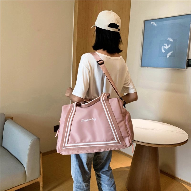 Large Capacity Wet And Dry Separation Yoga Fitness Bag Printed Logo Short Trip Luggage Bag New Travel Bag