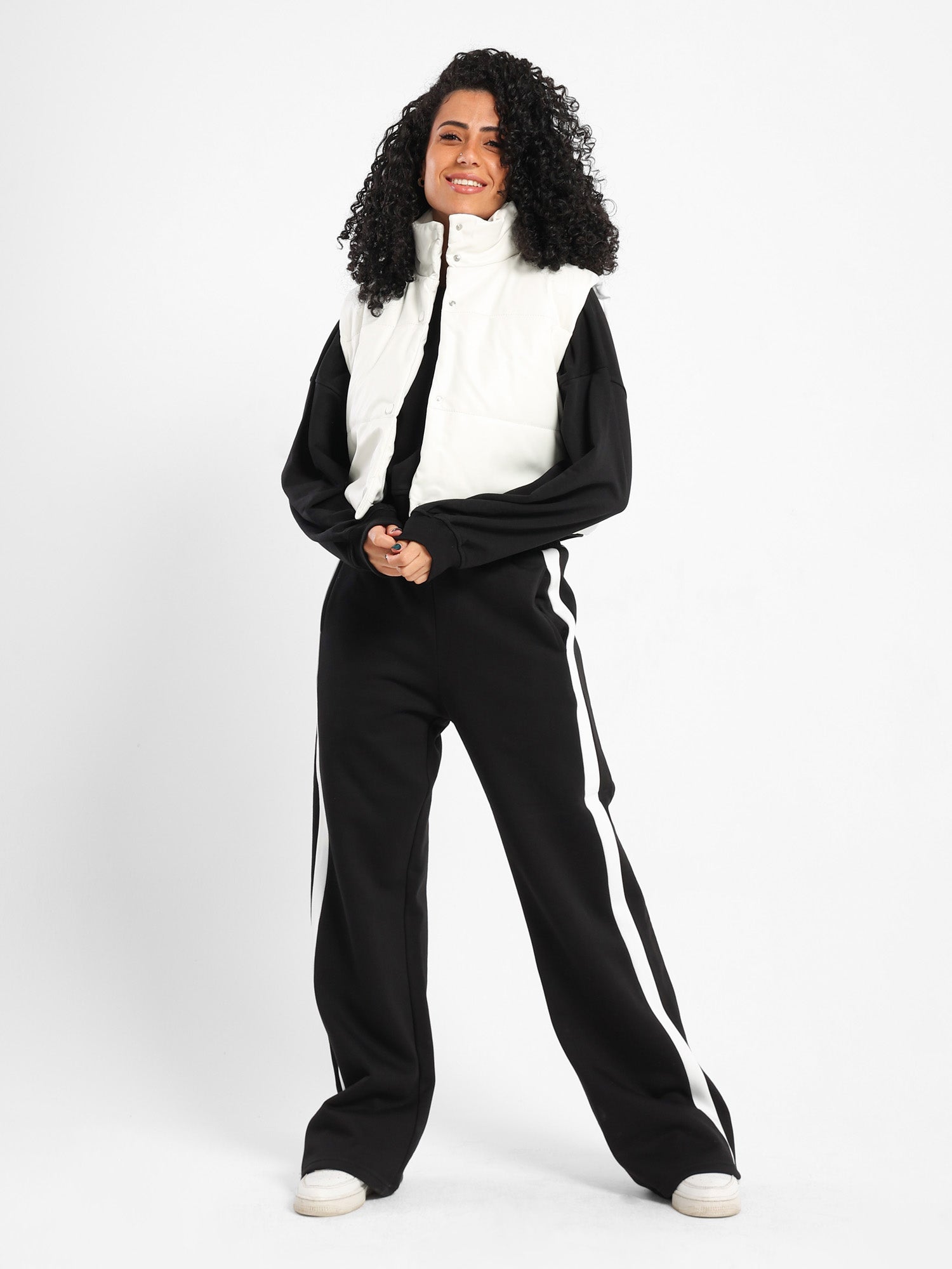 Cropped Puffer Leather Vest