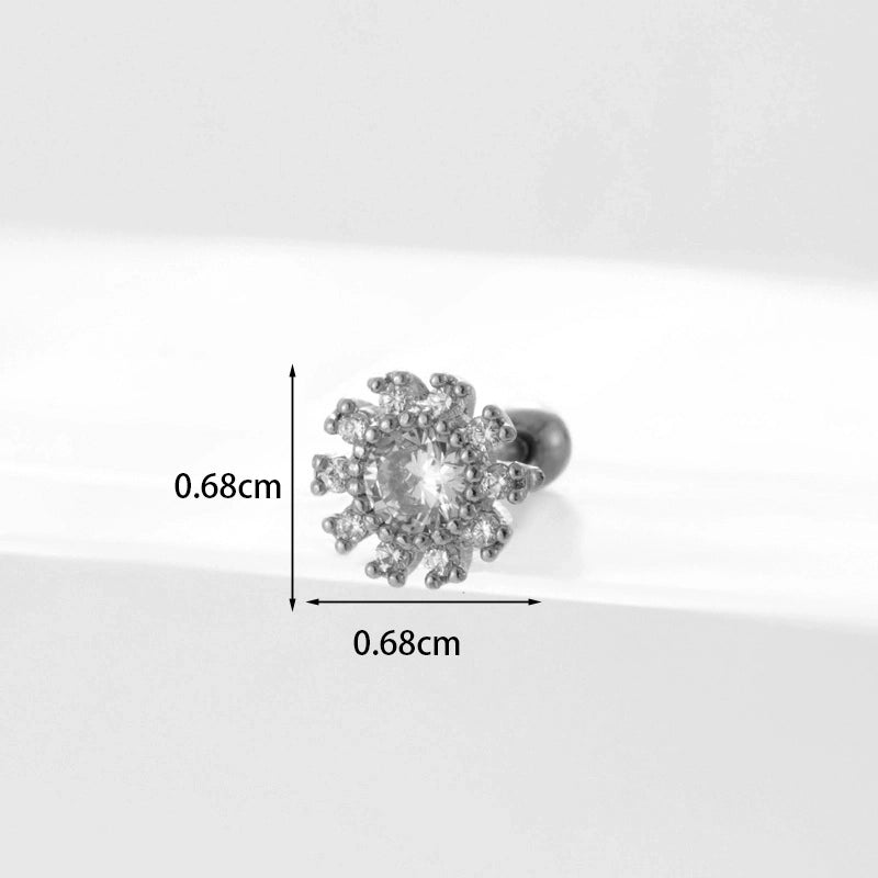 Ear Cartilage Rings & Studs Geometric Copper Plating Artificial Gemstones