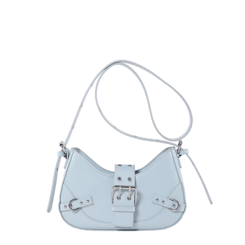 Women's Medium Pu Leather Solid Color Streetwear Pillow Shape Zipper Crossbody Bag