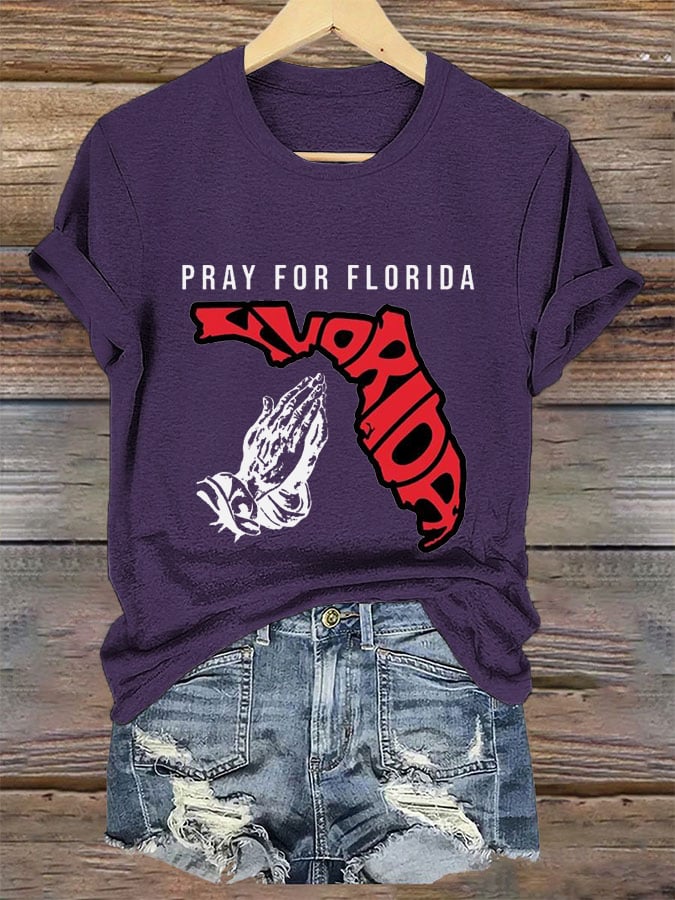 Women's 'Pray for Florida' Print T-Shirt