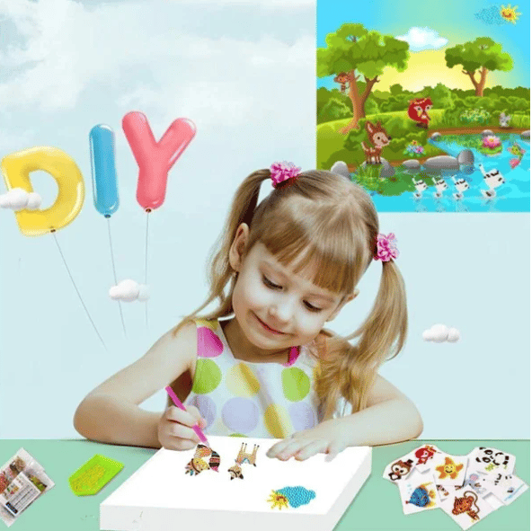 (  48% )DIY children's free stick cartoon diamond painting