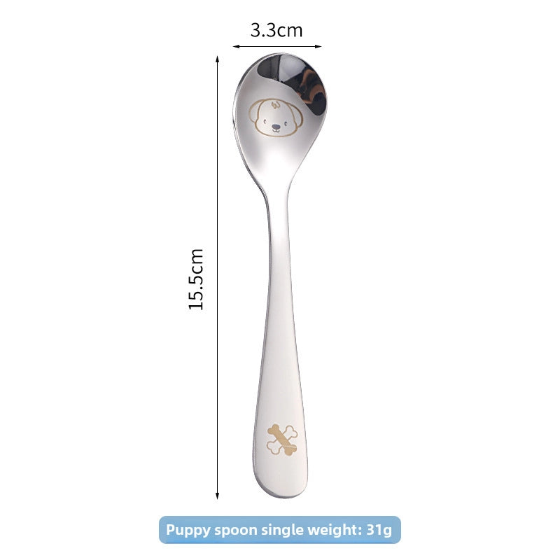 304 Stainless Steel Cartoon Spoon Food Supplement Spoon Baby Cute Spoon Baby Learning To Eat And Feed Spoon Children Spoon