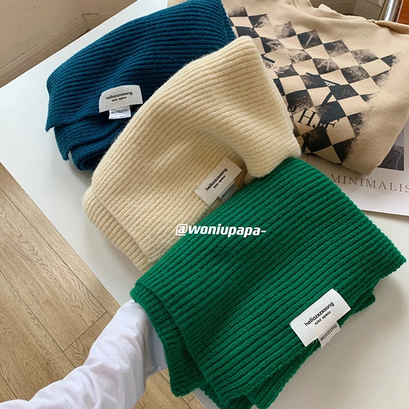 Klein Blue Thickened Knitted Wool Scarf Women's Winter  Good Riding Scarf Day Gift For Boys