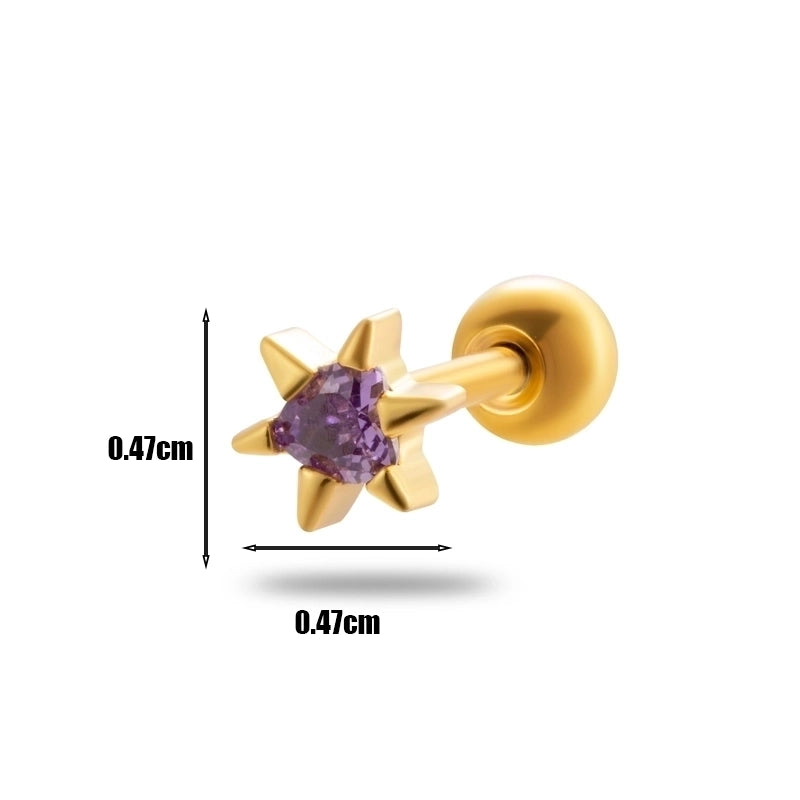 1 Piece Ear Cartilage Rings & Studs Minimalist Geometric 316L Stainless Steel  Copper Plating Inlay Zircon