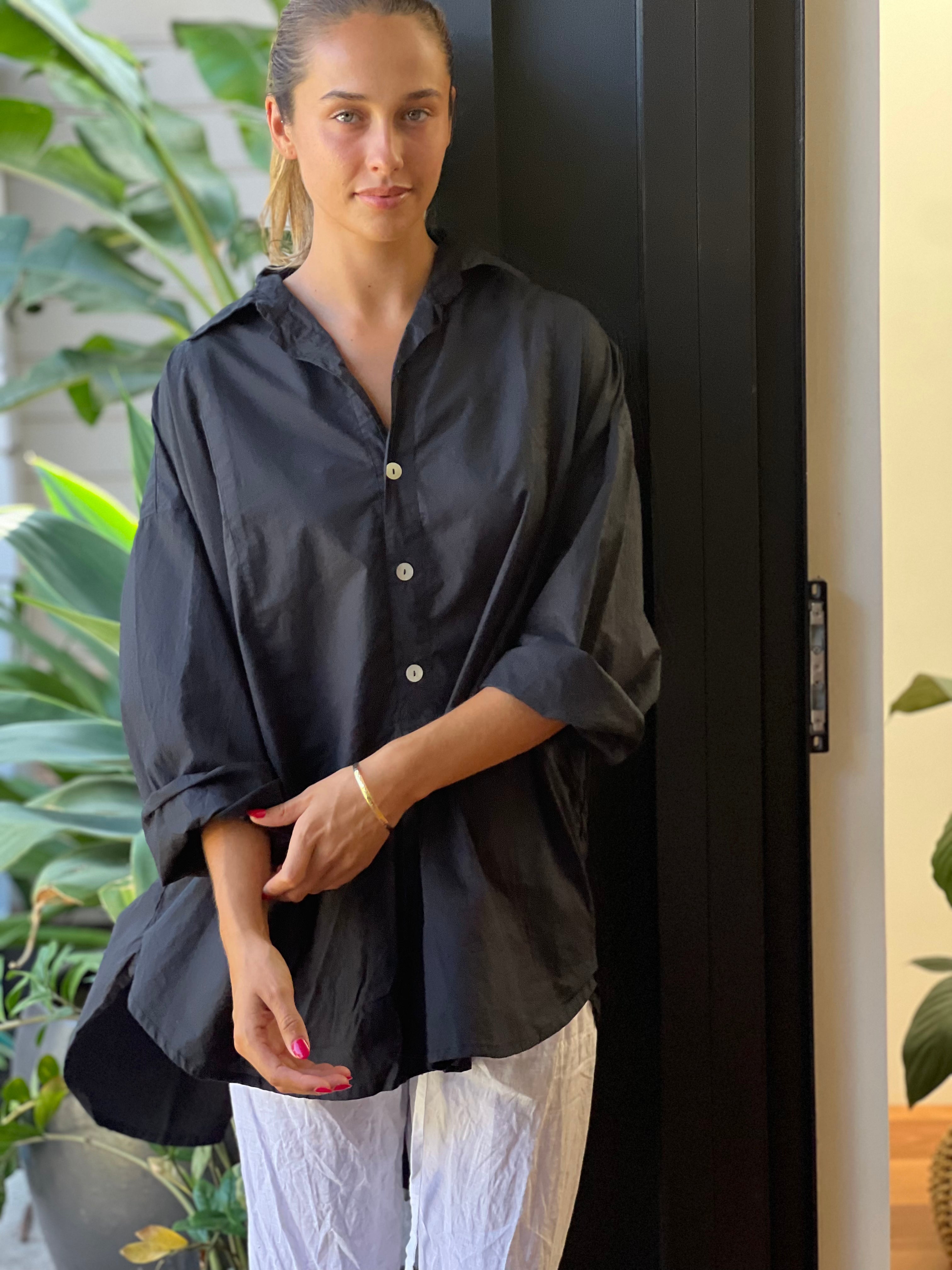megan shirt-black cotton