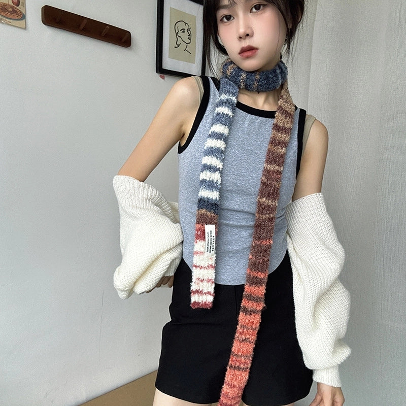 Women's Retro Ethnic Style Color Block Imitation Cashmere Scarf