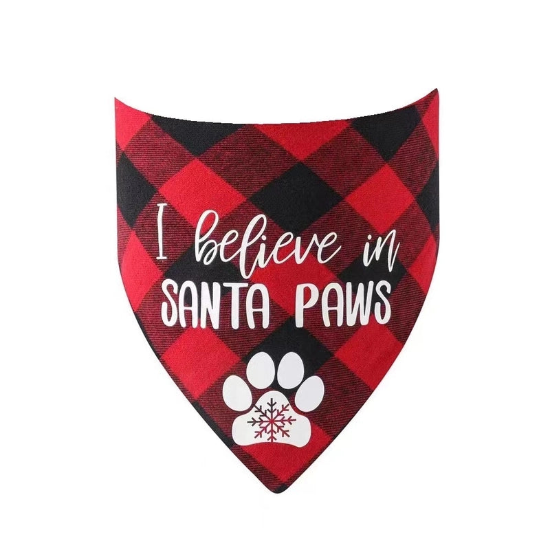 British Style Polyester Christmas Lattice Pet Saliva Towel
