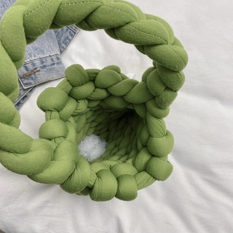 Women's Small Cotton Flower Vintage Style Square Open Underarm Bag