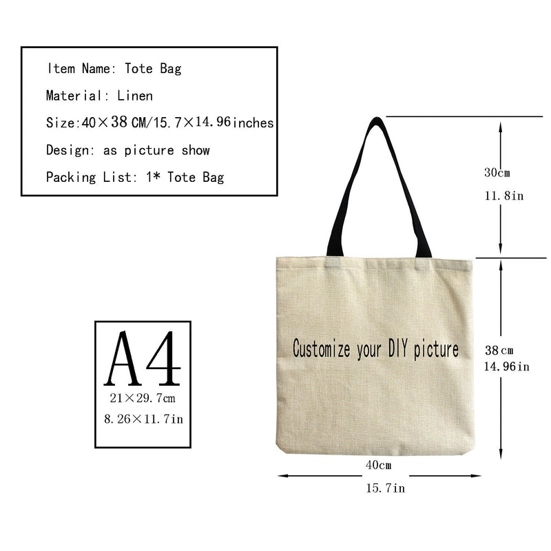 Women's Medium Linen Animal Beach Square Open Shopping Bags