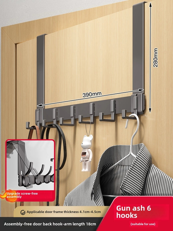 Hook Behind The Door Without Punching Hangers Clothes Storage Rack For Clothes Entry Door Upper Hanging Frame Wall Hanging Clothes Hook Door Back Type
