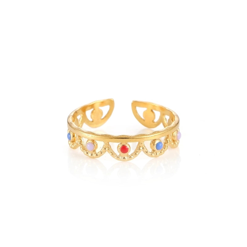 Elegant Minimalist Geometric 304 Stainless Steel Enamel Stainless Steel Rings