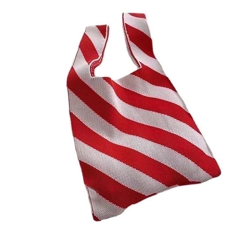 Women's Fashion Stripe Polyester Shopping Bags