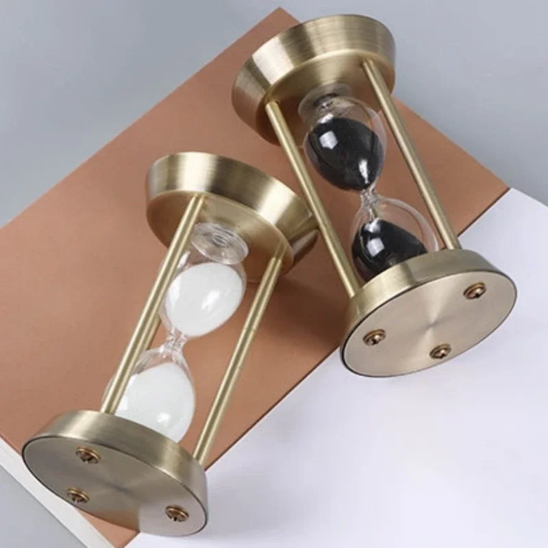 EUROPEAN RETRO EMPTY HOURGLASS SAND TIMER METAL SAND GLASS HOME OFFICE DECOR