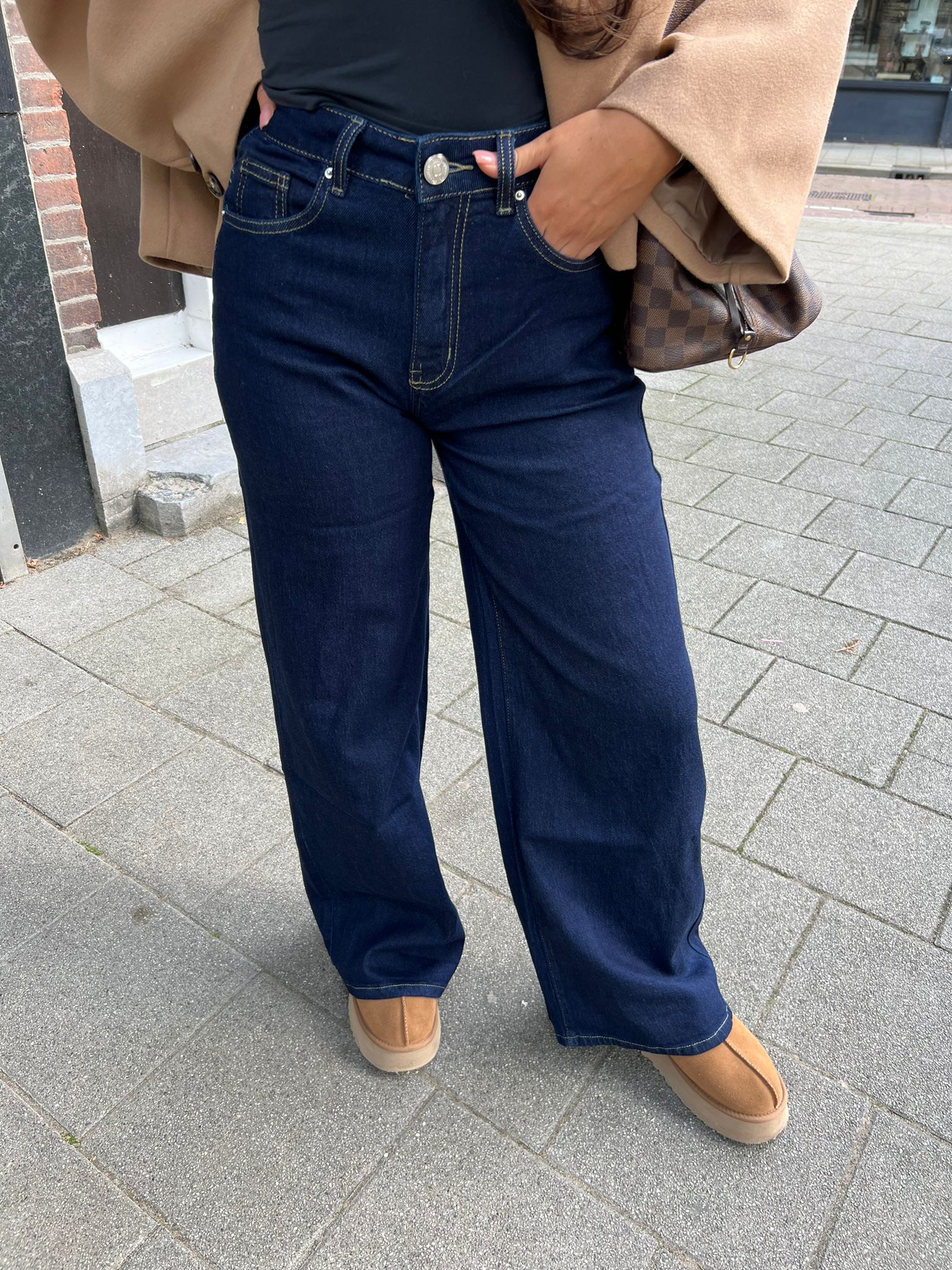 Dark Denim Wide Fit Jeans