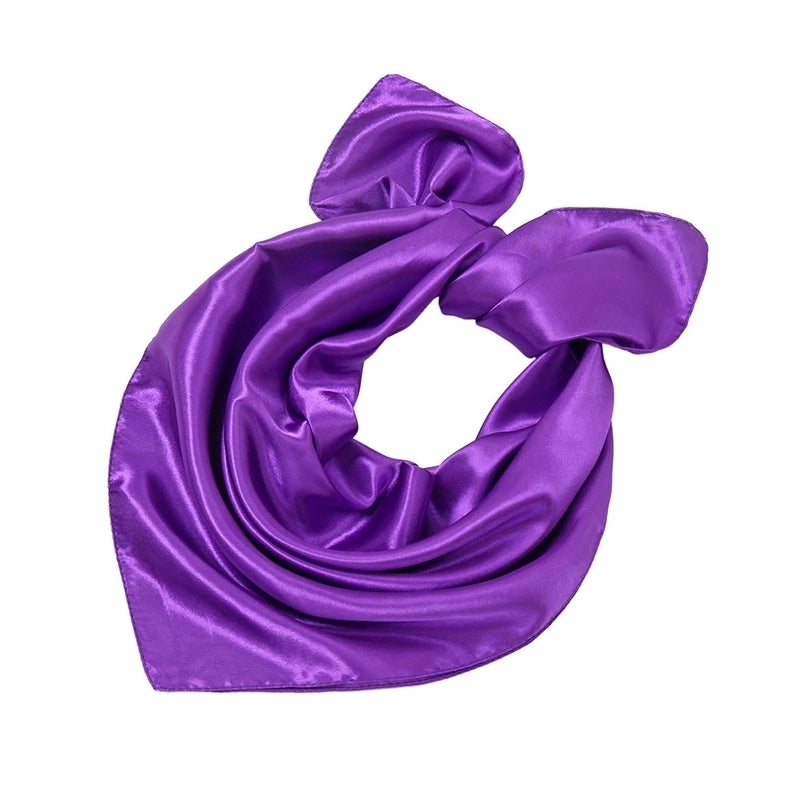 Women's Fashion Solid Color Satin Sewing Silk Scarves