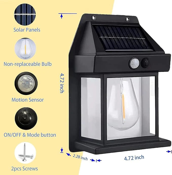 Solar Wall Lantern with 3 Modes & Motion Sensor