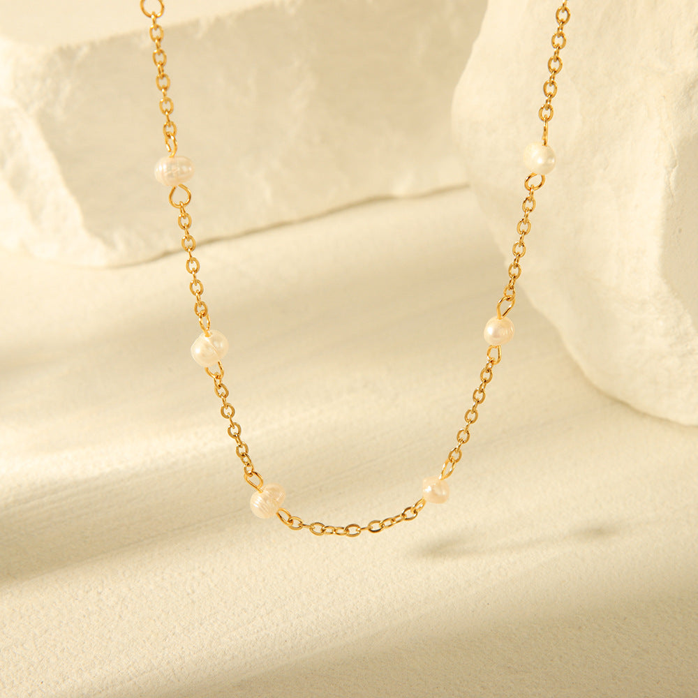 IG Style Round Geometric Stainless Steel Electroplating Necklaces
