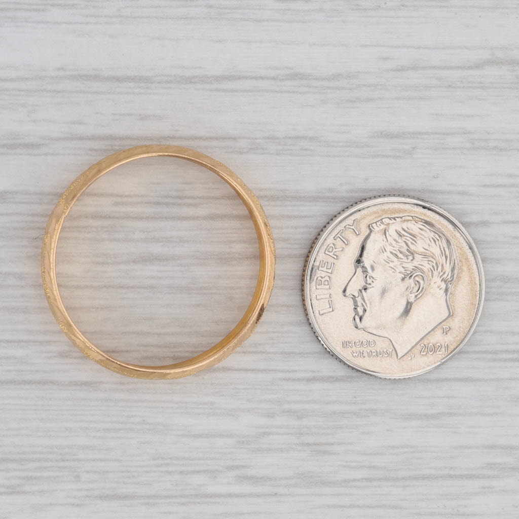 Textured Pattern Wedding Band 22k Yellow Gold Size 10.25-10.5 Ring