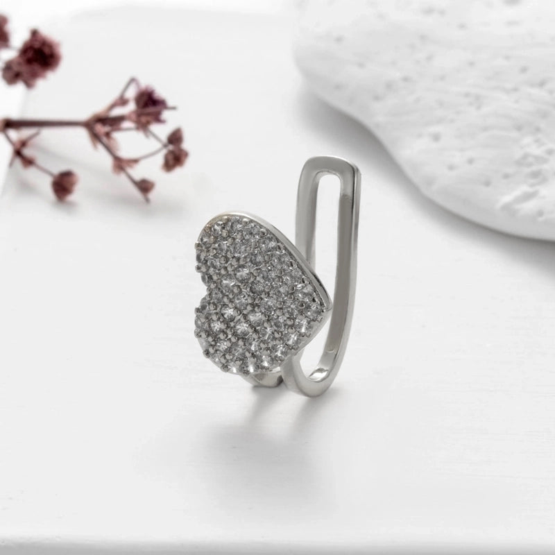 1 Piece Ear Cartilage Rings & Studs Cute Cool Style Geometric Heart Shape Copper Plating Inlay Zircon